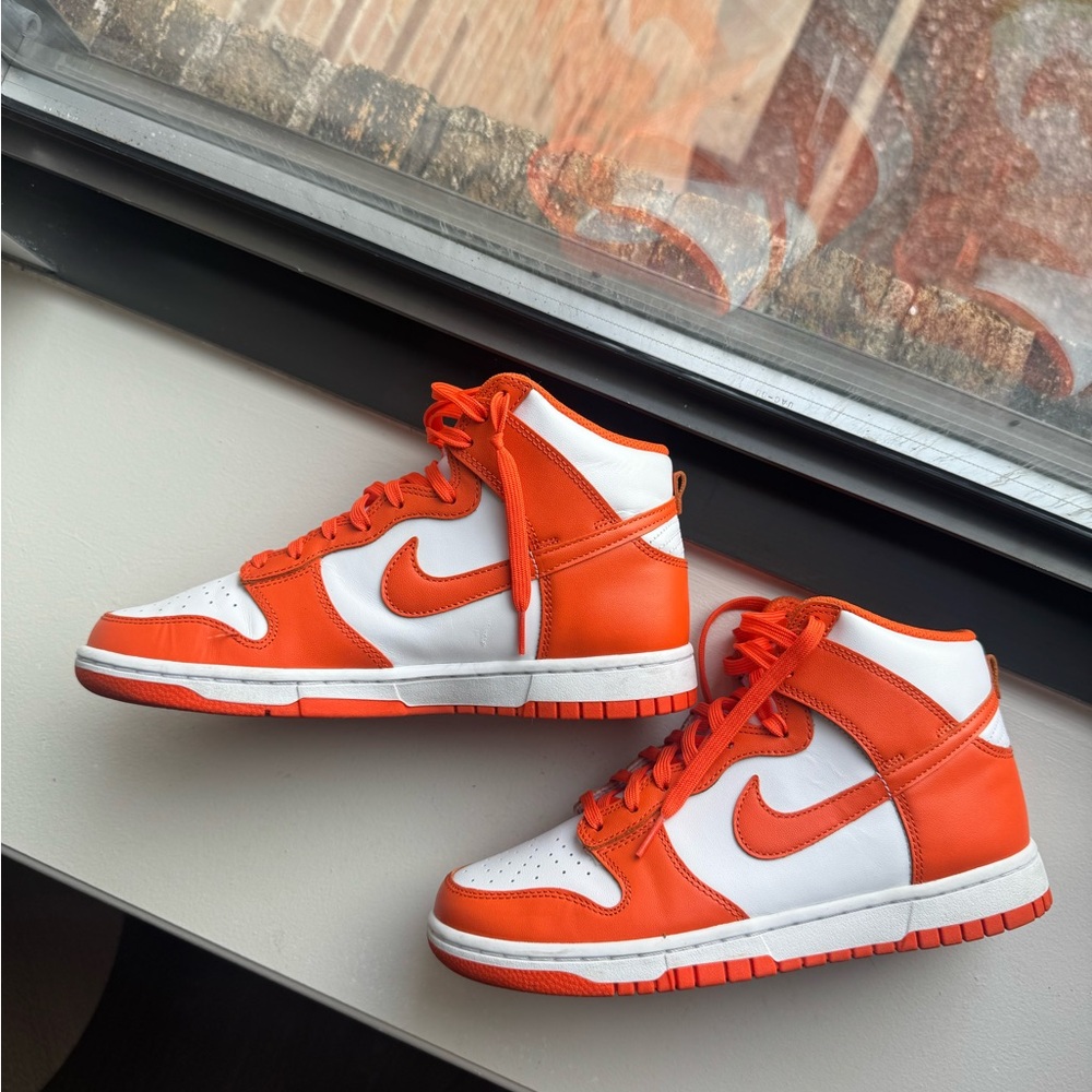 Nike Bold Orange & White High-Top Dunks 🧡